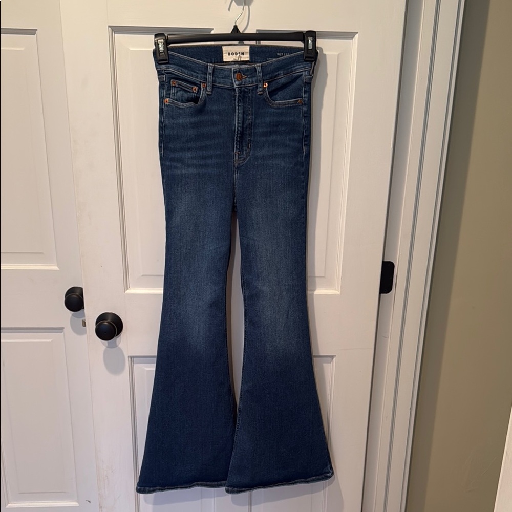 Boden Blue Flare Wide Leg Jeans
